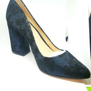 Navy Blue  And Black Pump